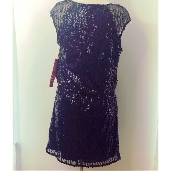 Laundry by Design black & sapphire sequin dress - Picture 2 of 6